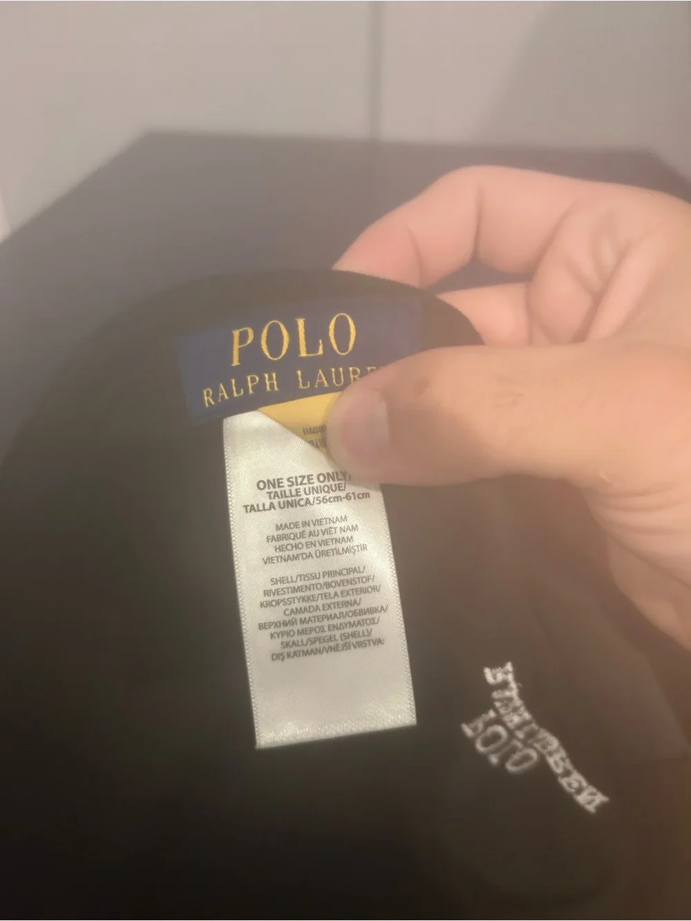 Polo by Ralph Lauren Black Baseball Hat with White Pony Logo